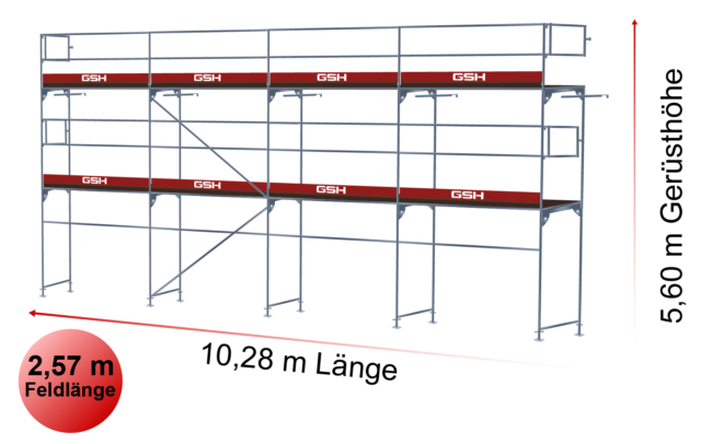 67m²_Feldlänge_257_Vollalugerüst_Donnergerüst_Konfig907_Gerüst_Systeme_Herre4x2